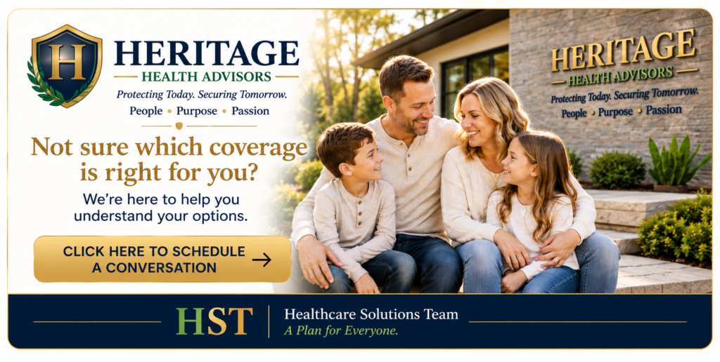 Heritage Health Advisors family coverage consultation and scheduling banner